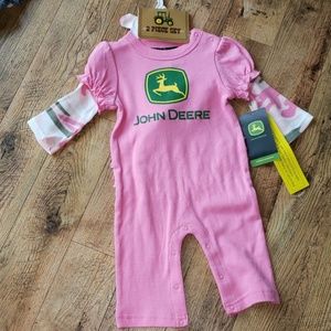 John Deere onesie with beanie
